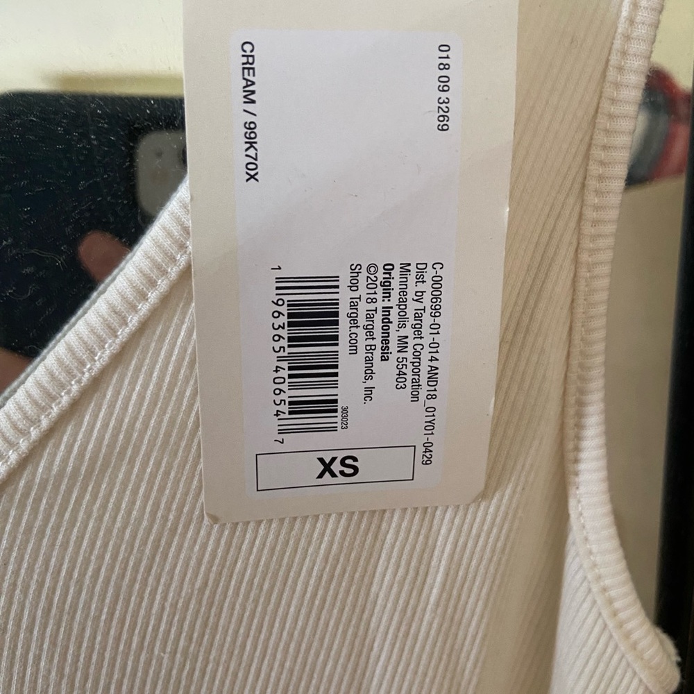 Target Cream Ribbed Tank Dress XS - Picture 2 of 3